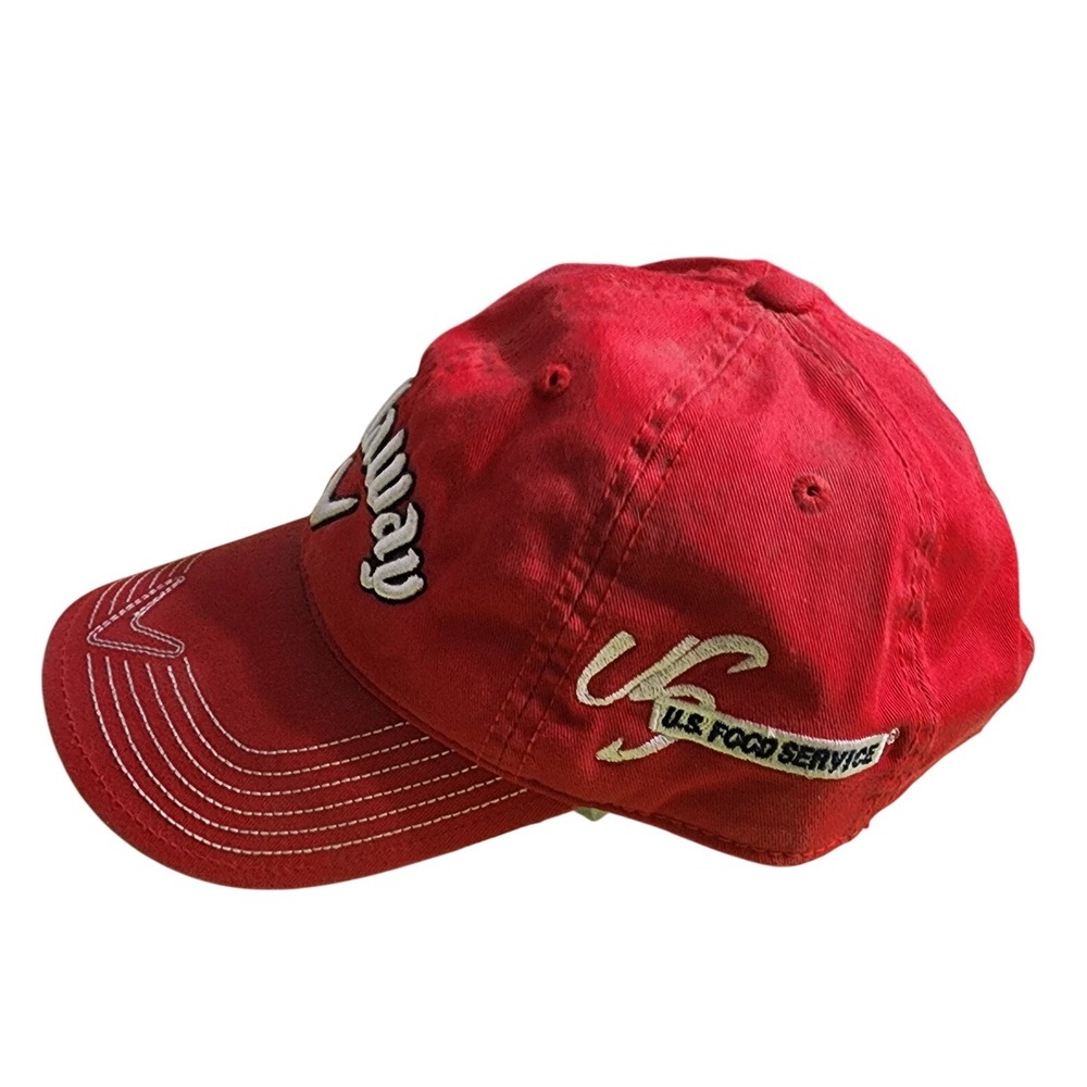 Callaway Golf Hat Red Adjustable C-Tech US Food Service Logo Embroidered Men Cap - Picture 2 of 5